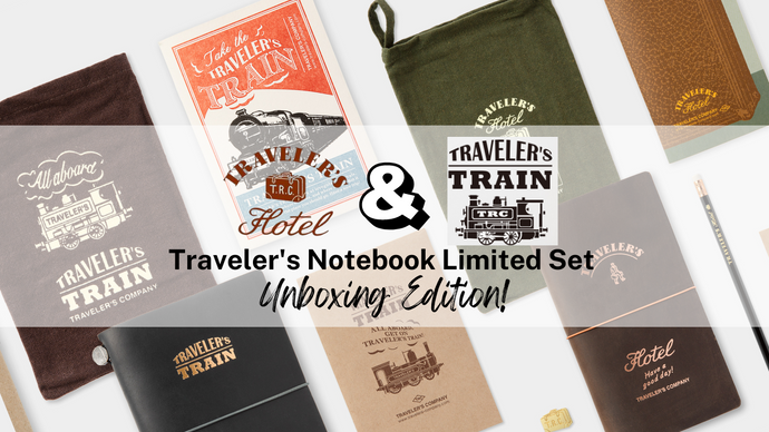 Traveler's Company Traveler's Notebook Limited Set: Traveler's Hotel and Traveler's Train Unboxing