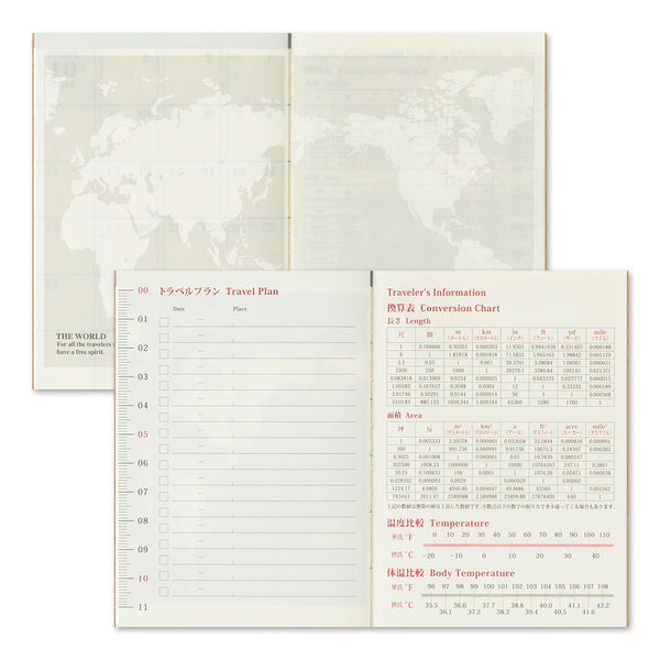 将图片加载到图库查看器,TRAVELER'S notebook Passport Size Refill 2026 Monthly featuring monthly schedule from December 2025 to January 2027, calendar, year schedule, blank and travel guide.