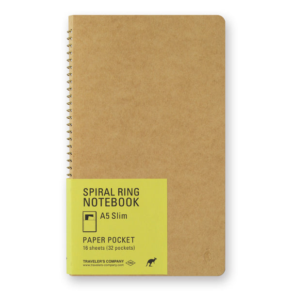 이미지를 갤러리 뷰어에 로드 , TRAVELER'S COMPANY Spiral Ring Notebook (A5 Slim) Paper Pocket