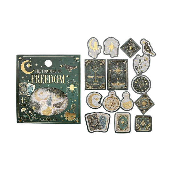 画像をギャラリービューアに読み込む, BGM Foil Stamping Flake Seal: Fortune - Freedom