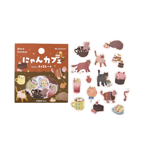 将图片加载到图库查看器,BGM Foil Stamping Flake Seal: Nyan Cafe - Chocolate