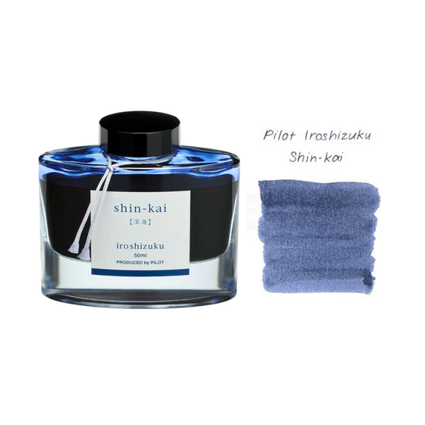 이미지를 갤러리 뷰어에 로드 , Pilot Iroshizuku 50ml Ink Bottle Fountain Pen Ink - Shin-kai (Blue Grey)