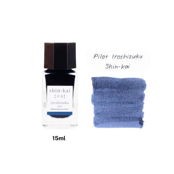 이미지를 갤러리 뷰어에 로드 , Pilot Iroshizuku 15ml Ink Bottle - Shin-kai (Blue Grey)