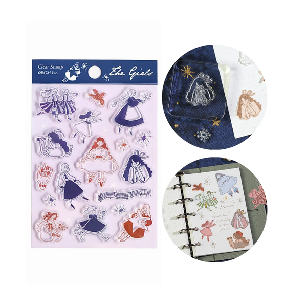 Load image into Gallery viewer, BGM Clear Stamp: Diary - Flying Girl