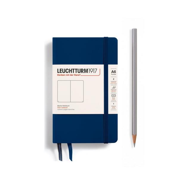 Load image into Gallery viewer, Leuchtturm1917 A6 Pocket Hardcover Notebook - Plain / Navy