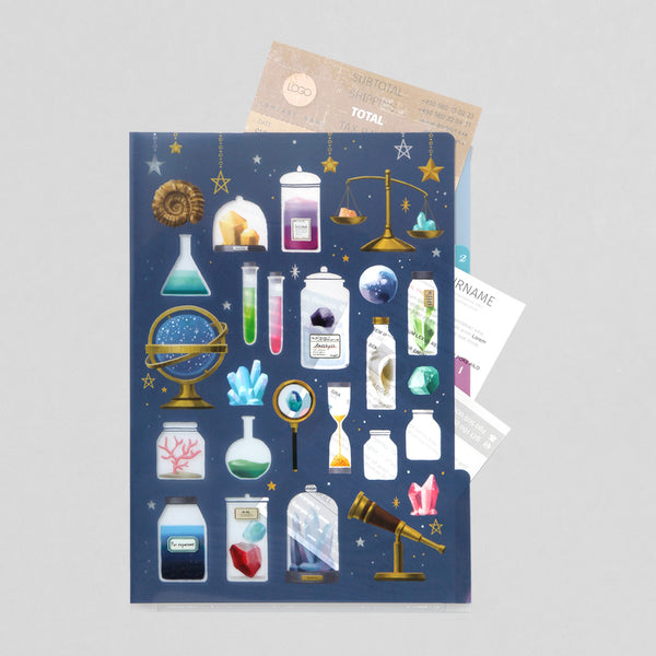 Load image into Gallery viewer, Midori 3 Pockets Clear Folder A4 Science Tools