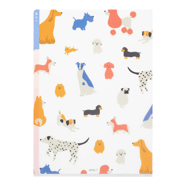 이미지를 갤러리 뷰어에 로드 , Midori A4 3 Pockets Clear Folder - Dogs