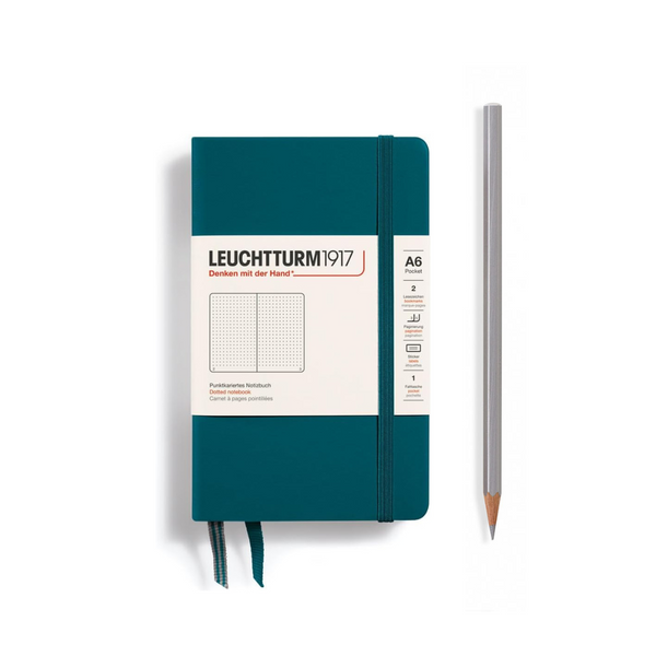 画像をギャラリービューアに読み込む, Leuchtturm1917 ハードカバー A6 ポケット ノートブック パシフィック グリーン - 点線