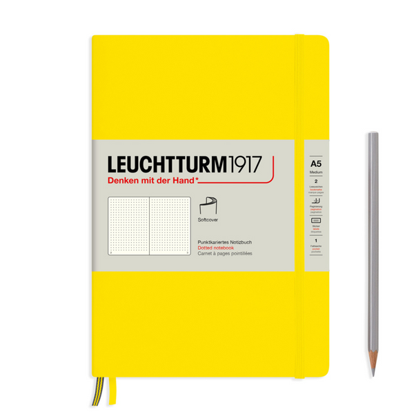 将图片加载到图库查看器,Leuchtturm1917 A5 Medium Softcover Notebook - Dotted / Lemon