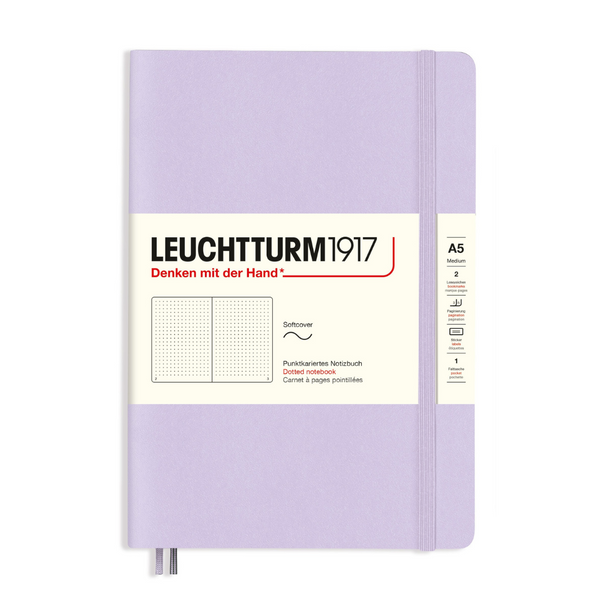 Load image into Gallery viewer, Leuchtturm1917 A5 Medium Softcover Notebook - Dotted / Lilac