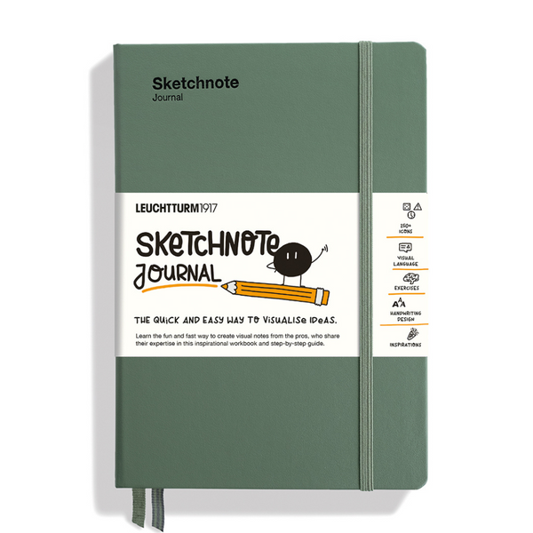 Load image into Gallery viewer, Leuchtturm1917 A5 Medium Sketchnote Hardcover Journal - Olive