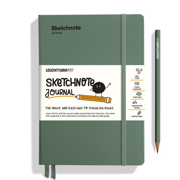 Load image into Gallery viewer, Leuchtturm1917 A5 Medium Sketchnote Hardcover Journal - Olive