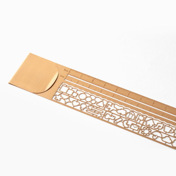 Load image into Gallery viewer, Midori Clip Ruler Copper A