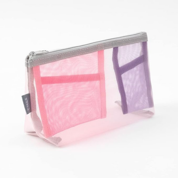 将图片加载到图库查看器,Midori Pen & Tool Pouch Mesh with Gusset - Pink