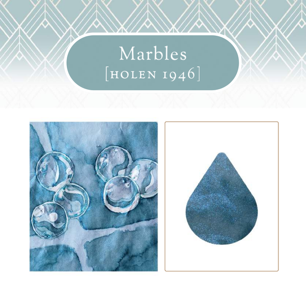 이미지를 갤러리 뷰어에 로드 , Vinta Inks Hello Rain 30ml Bottled Ink - Marbles (Holen 1946)