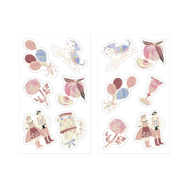 이미지를 갤러리 뷰어에 로드 , Midori Yuka Takamaru Decoration Stickers - Pink