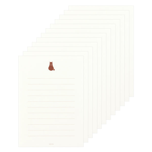 Load image into Gallery viewer, Midori Letter Set With Black Cat Stickers