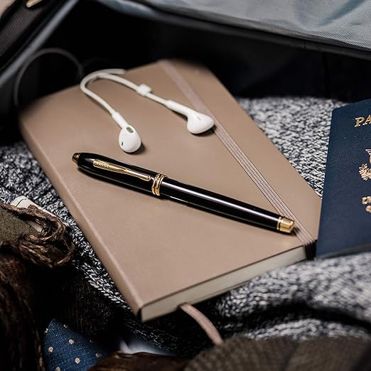 이미지를 갤러리 뷰어에 로드 , Cross Townsend Fountain Pen - Black Lacquer with 23K Gold Trims