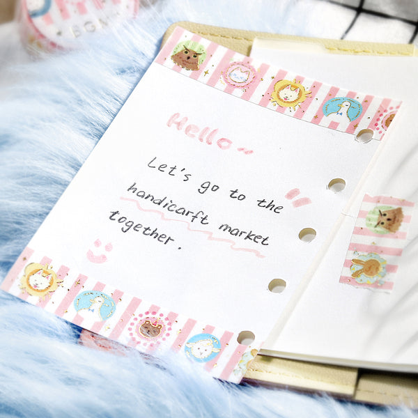 Load image into Gallery viewer, BGM Foil Stamping Masking Tape - Animal Town