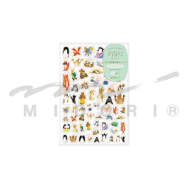 이미지를 갤러리 뷰어에 로드 , Midori Yuru Log Sticker (1 Sheet) - Animal