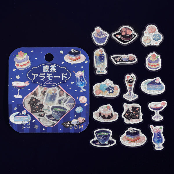 이미지를 갤러리 뷰어에 로드 , BGM Sakura Limited Flake Seal: Cafe Ala Mode - Cherry Blossoms at Night