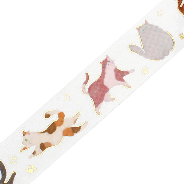 画像をギャラリービューアに読み込む, BGM Foil Stamping Clear Tape: Life - Cat's Play