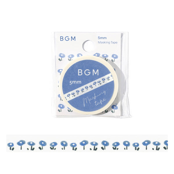 Load image into Gallery viewer, BGM Foil Stamping Masking Tape: Life - Little Blue Flowers