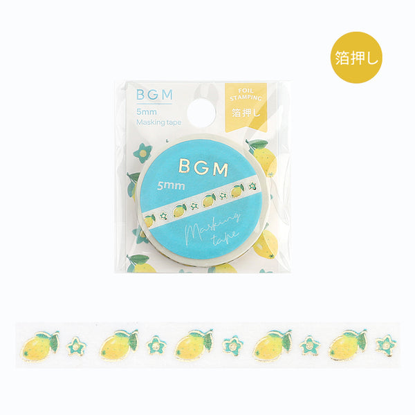 将图片加载到图库查看器,BGM Foil Stamping Masking Tape - Lemon and Flowers