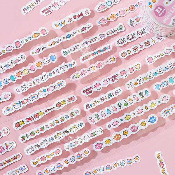 이미지를 갤러리 뷰어에 로드 , BGM Roll Sticker: Mini Linea - Rose Pink