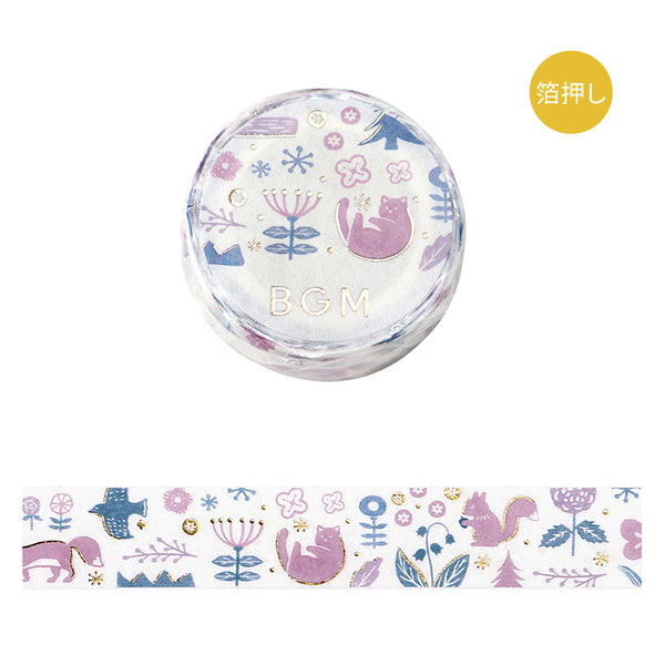 画像をギャラリービューアに読み込む, BGM Foil Stamping Masking Tape: Kusabana Techo - Song of the Forest