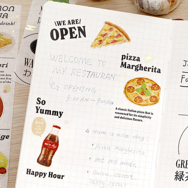 画像をギャラリービューアに読み込む, BGM Foil Stamping Masking Tape: Today's Menu - Pizzeria