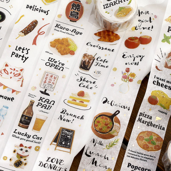 画像をギャラリービューアに読み込む, BGM Foil Stamping Masking Tape: Today's Menu - Pizzeria