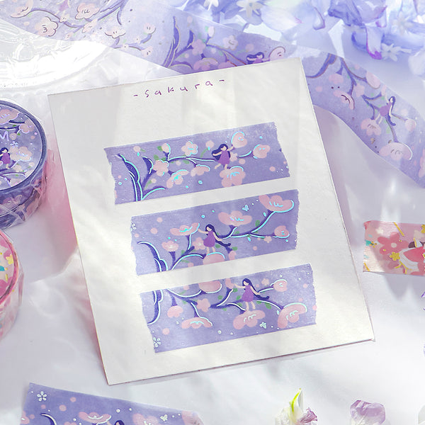Load image into Gallery viewer, BGM Foil Stamping Masking Tape: Hana Monogatari - Light Purple