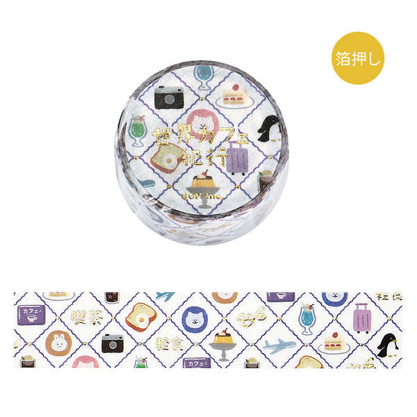 이미지를 갤러리 뷰어에 로드 , BGM Foil Stamping Masking Tape: World Cafe Travel - Mini Stamps