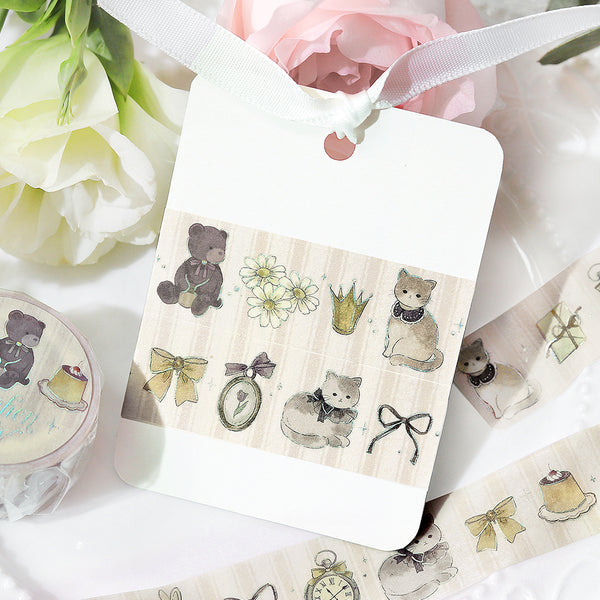 Load image into Gallery viewer, BGM Foil Stamping Masking Tape: Fairy Tale Party - Milk Tea