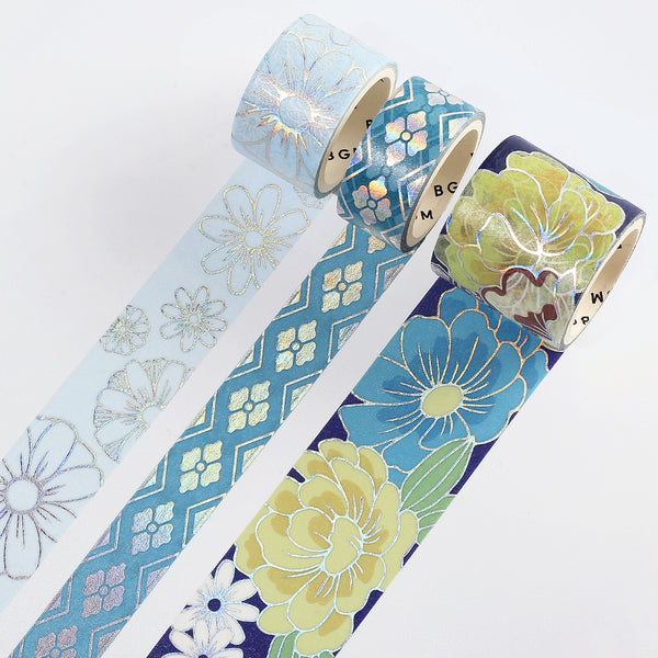Load image into Gallery viewer, BGM Foil Stamping Masking Tape: The Color of Kimono - Azure Blue