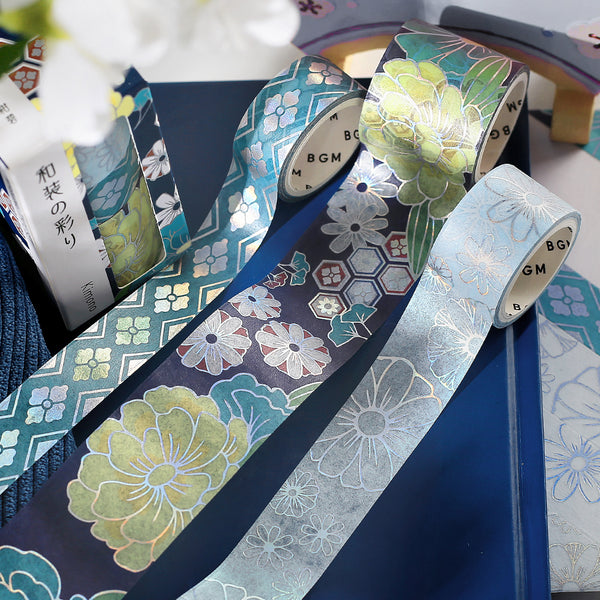 Load image into Gallery viewer, BGM Foil Stamping Masking Tape: The Color of Kimono - Azure Blue