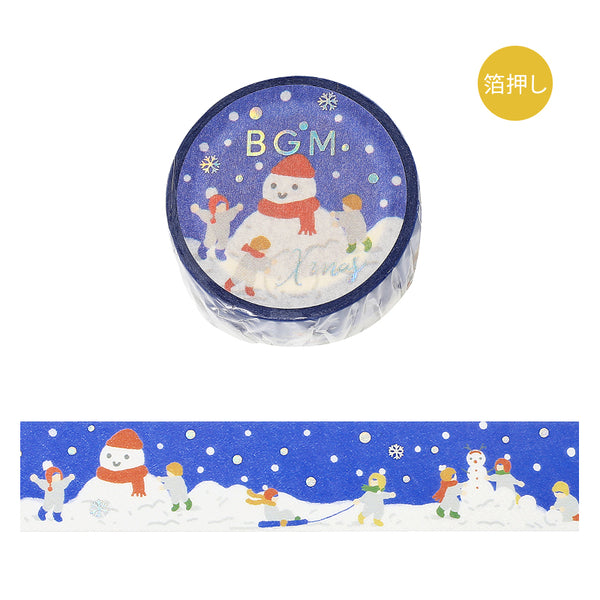 이미지를 갤러리 뷰어에 로드 , BGM Foil Stamping Christmas Limited Edition Masking Tape - Let's make a Snowman