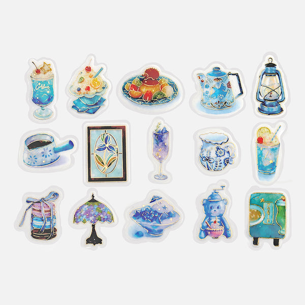 Load image into Gallery viewer, BGM Foil Stamping Flake Seal: Cafe Alamode - Blue