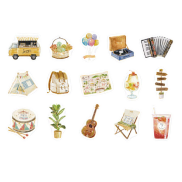 이미지를 갤러리 뷰어에 로드 , BGM Foil Stamping Flake Seal: The Flea Market of Blue Sky - Way of Walking