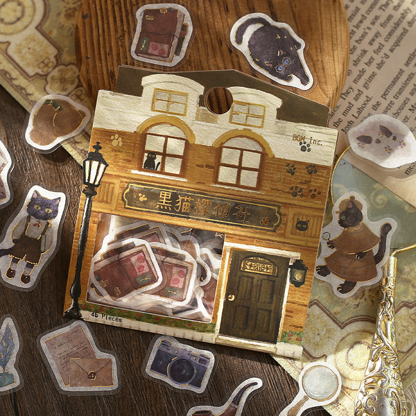 将图片加载到图库查看器,BGM Foil Stamping Flake Seal: Imaginary Shopping Arcade - Black Cat Detective Agency