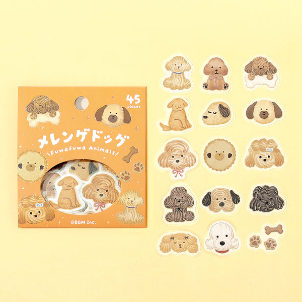 画像をギャラリービューアに読み込む, BGM Foil Stamping Flake Seal: Fluffy Animals - Meringue Dog