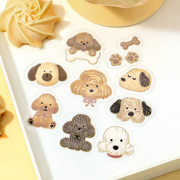 画像をギャラリービューアに読み込む, BGM Foil Stamping Flake Seal: Fluffy Animals - Meringue Dog