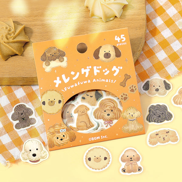 画像をギャラリービューアに読み込む, BGM Foil Stamping Flake Seal: Fluffy Animals - Meringue Dog