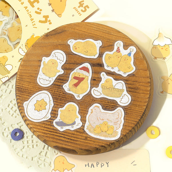 画像をギャラリービューアに読み込む, BGM Foil Stamping Flake Seal: Fluffy Animals - Chick Egg