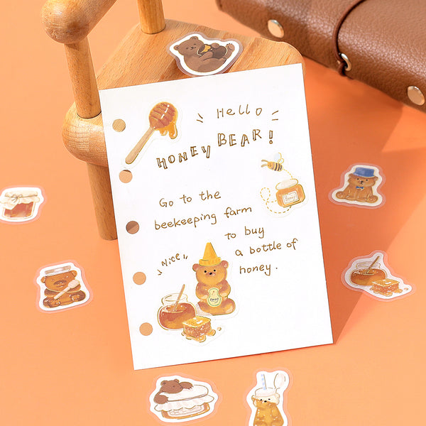 이미지를 갤러리 뷰어에 로드 , BGM Foil Stamping Flake Seal: Fluffy Animals - Honey Bear