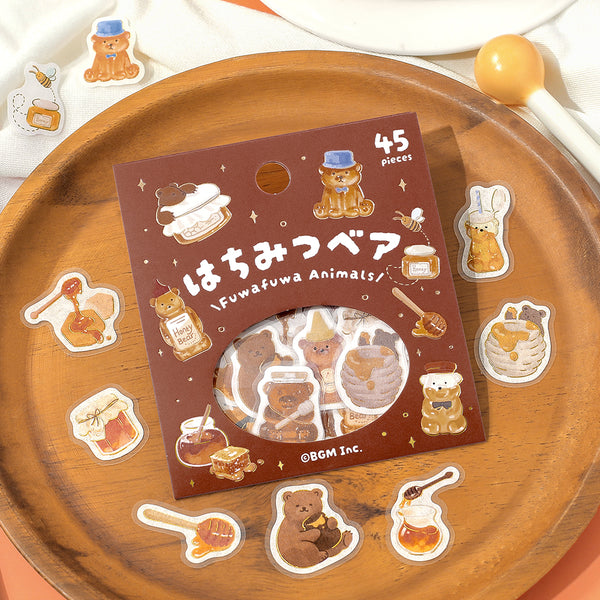 이미지를 갤러리 뷰어에 로드 , BGM Foil Stamping Flake Seal: Fluffy Animals - Honey Bear