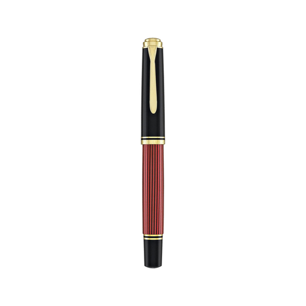 将图片加载到图库查看器,Pelikan Souveran M600 Fountain Pen - Black & Red with Gold Trim (14K Gold)