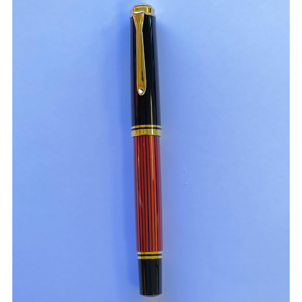 将图片加载到图库查看器,Pelikan Souveran M600 Fountain Pen - Black & Red with Gold Trim (14K Gold)