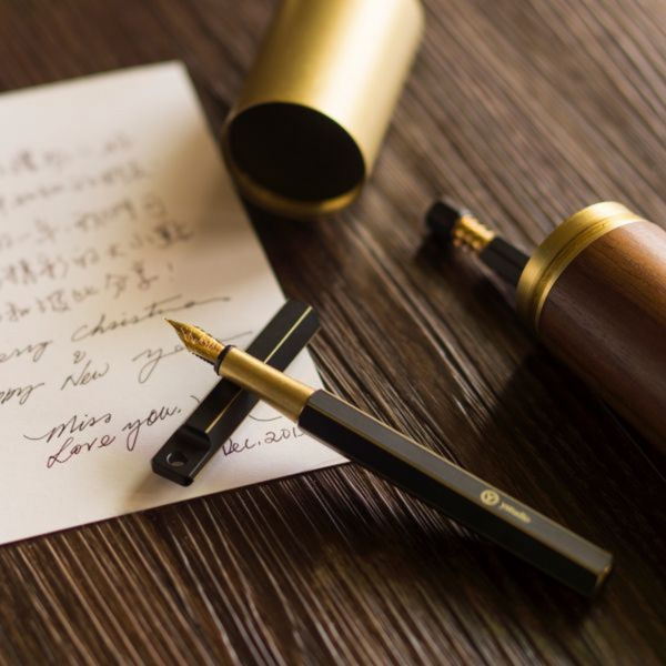 Load image into Gallery viewer, Ystudio Classic Revolve Portable Fountain Pen - Brassing